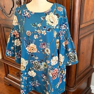 bryn Walker Floral Blue Tunic